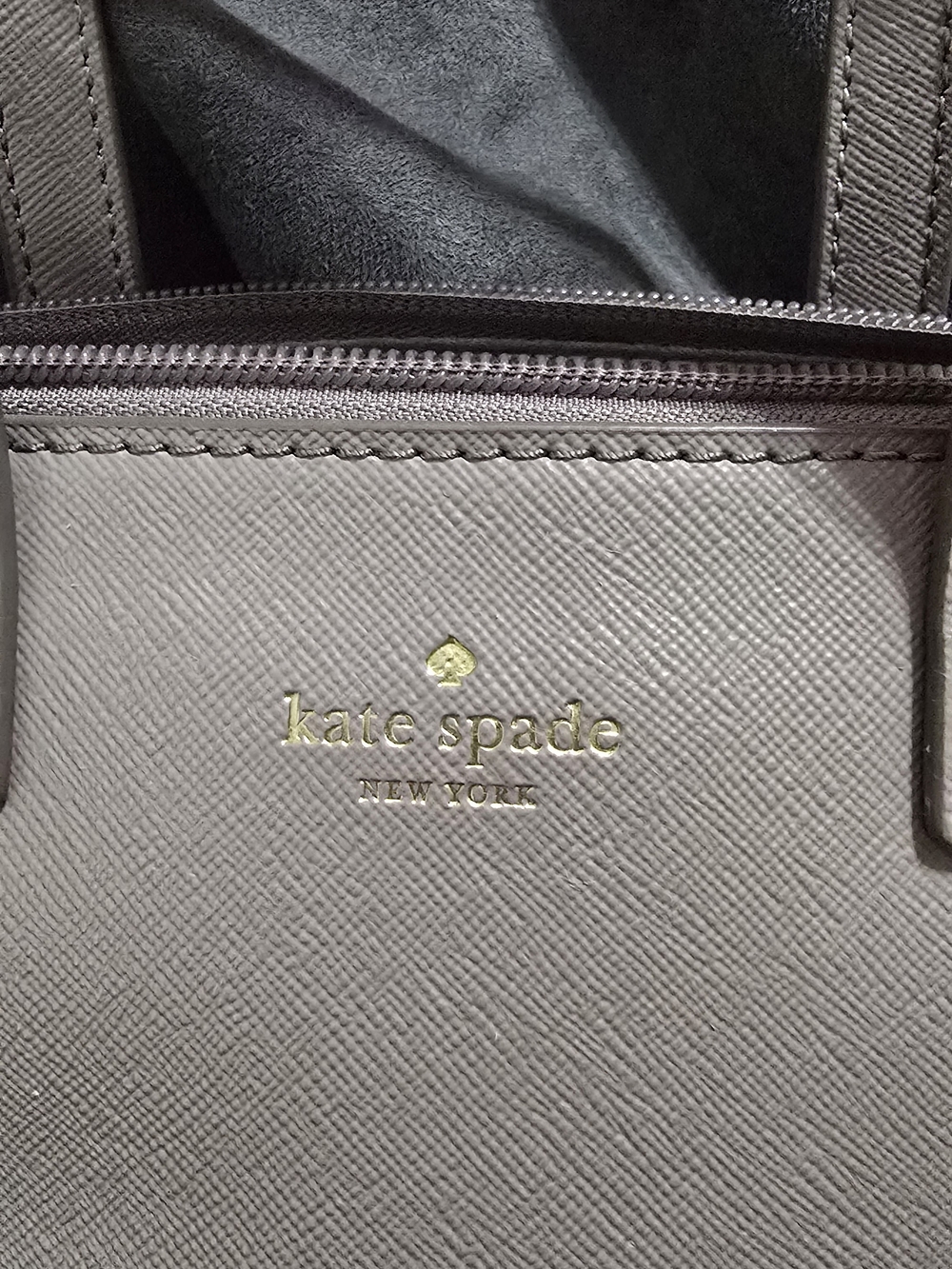 kate spade Gray Satchel with Silver Glitter Trim - Picture 4 of 6